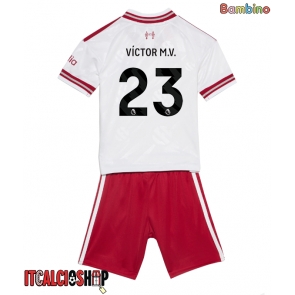 Liverpool Victor Munoz #23 Seconda Maglia Bambino 2026-27 Manica Corta (+ Pantaloni corti)
